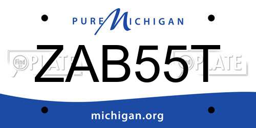 ZAB55T Michigan License Plate