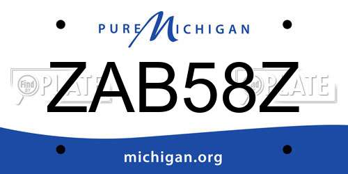 ZAB58Z Michigan License Plate