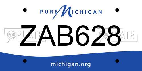 ZAB628 Michigan License Plate