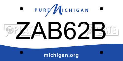 ZAB62B Michigan License Plate