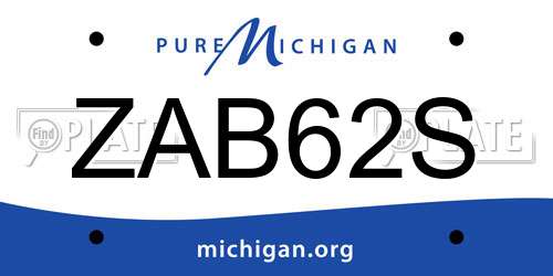 ZAB62S Michigan License Plate