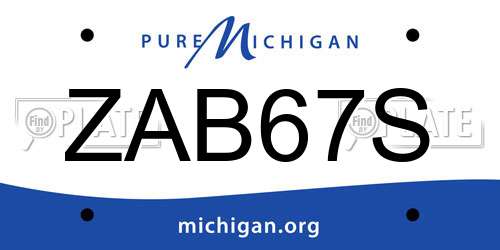 ZAB67S Michigan License Plate