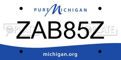 ZAB85Z Michigan License Plate