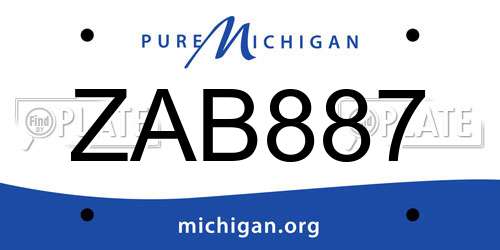 ZAB887 Michigan License Plate