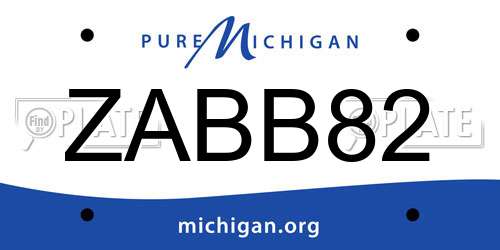ZABB82 Michigan License Plate