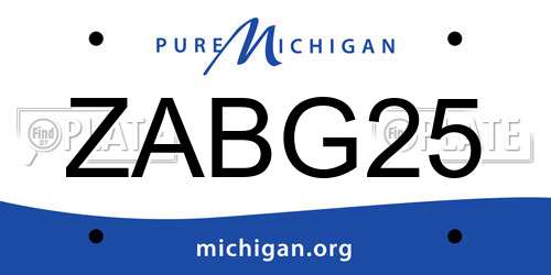 ZABG25 Michigan License Plate