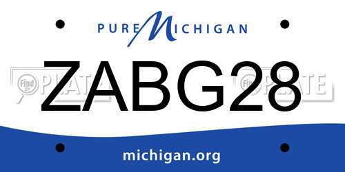 ZABG28 Michigan License Plate