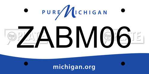 ZABM06 Michigan License Plate