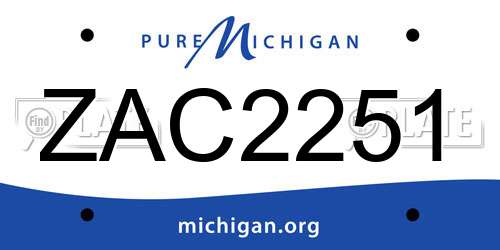 ZAC2251 Michigan License Plate