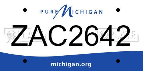 ZAC2642 Michigan License Plate
