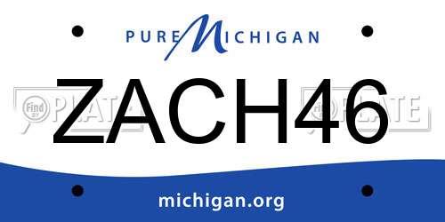 ZACH46 Michigan License Plate