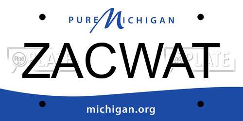 ZACWAT Michigan License Plate