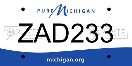 ZAD233 Michigan License Plate