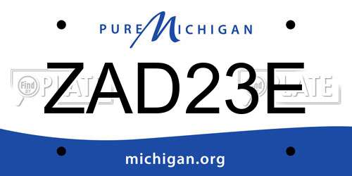 ZAD23E Michigan License Plate