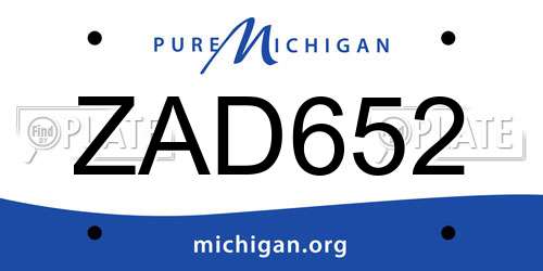 ZAD652 Michigan License Plate