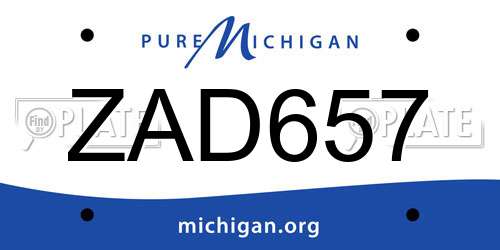 ZAD657 Michigan License Plate