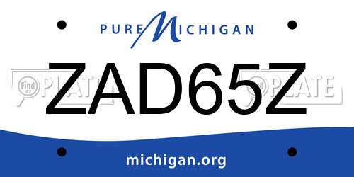 ZAD65Z Michigan License Plate