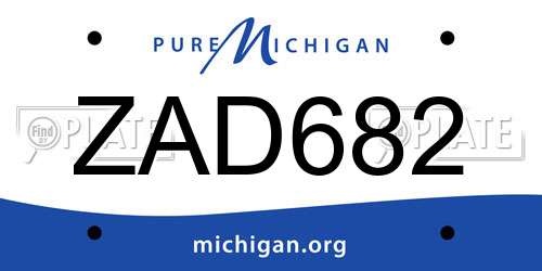 ZAD682 Michigan License Plate