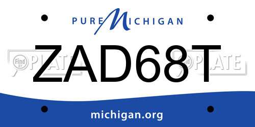 ZAD68T Michigan License Plate