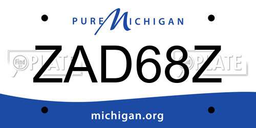 ZAD68Z Michigan License Plate