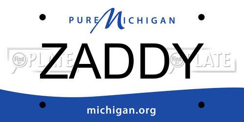 ZADDY Michigan License Plate