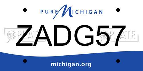ZADG57 Michigan License Plate
