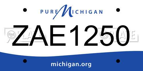 ZAE1250 Michigan License Plate