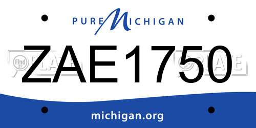 ZAE1750 Michigan License Plate