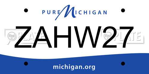 ZAHW27 Michigan License Plate