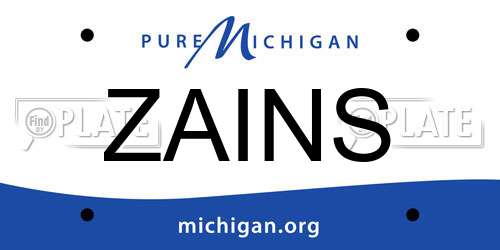 ZAINS Michigan License Plate