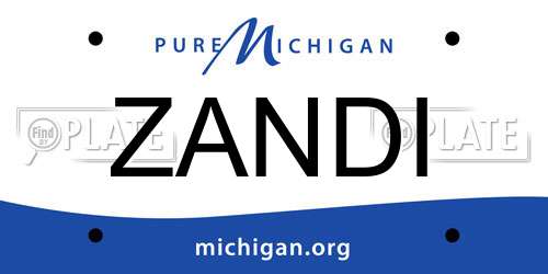 ZANDI Michigan License Plate