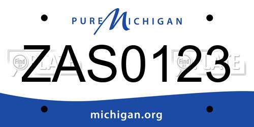 ZAS0123 Michigan License Plate