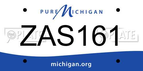 ZAS161 Michigan License Plate