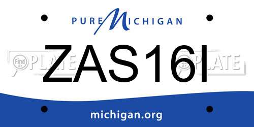 ZAS16I Michigan License Plate