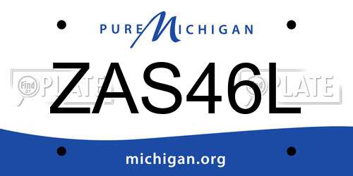 ZAS46L Michigan License Plate