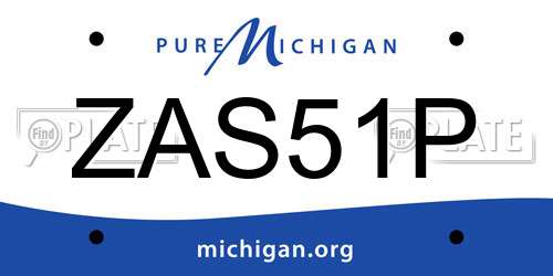ZAS51P Michigan License Plate