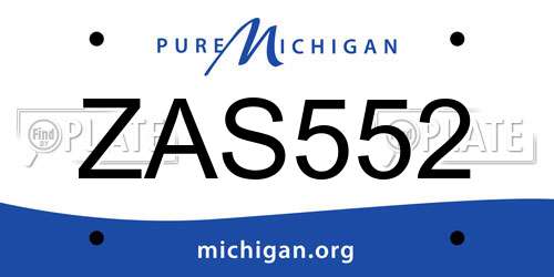 ZAS552 Michigan License Plate