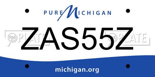 ZAS55Z Michigan License Plate