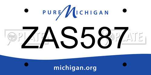 ZAS587 Michigan License Plate