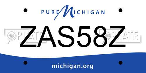 ZAS58Z Michigan License Plate