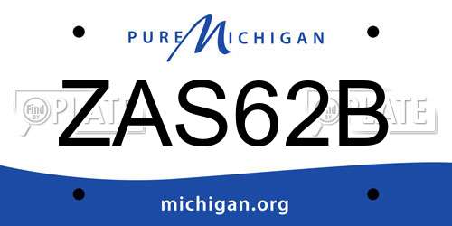 ZAS62B Michigan License Plate