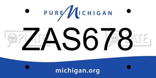 ZAS678 Michigan License Plate