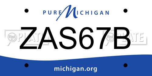 ZAS67B Michigan License Plate