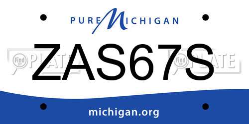 ZAS67S Michigan License Plate