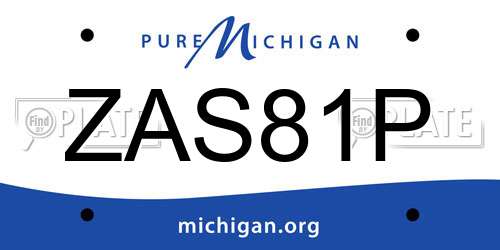 ZAS81P Michigan License Plate