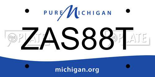 ZAS88T Michigan License Plate