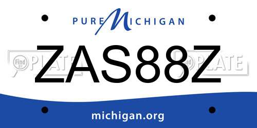 ZAS88Z Michigan License Plate