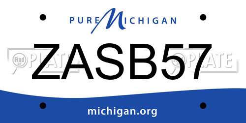 ZASB57 Michigan License Plate