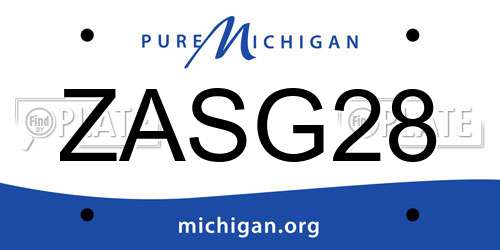 ZASG28 Michigan License Plate