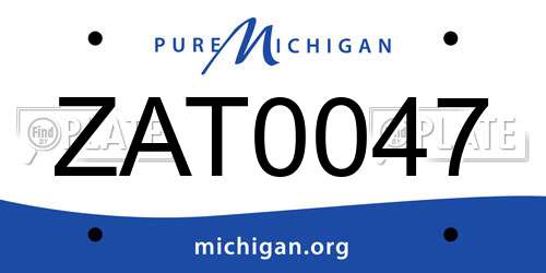ZAT0047 Michigan License Plate